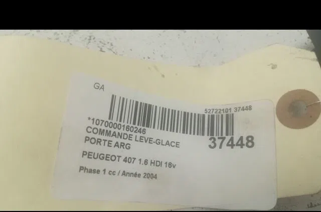 Commande leve-glace porte arrière gauche Peugeot 407 (6D_) 1.6 hdi 110 (6d9hzc, 6d9hyc) (2004-2010) occasion