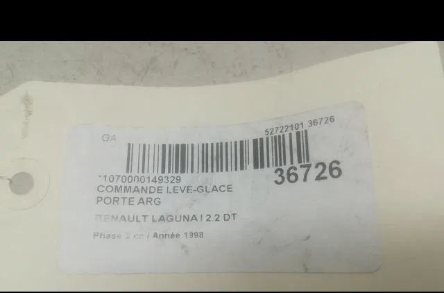 Commande leve-glace porte arrière gauche Renault LAGUNA I (B56_, 556_) 2.2 dt (b569) (1996-2001) 5 portes occasion