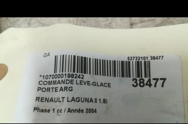 Commande leve-glace porte arrière gauche Renault LAGUNA II (BG0-1_) 1.8 16v (bg04, bg0b, bg0c, bg0v) (2001-2005) occasio
