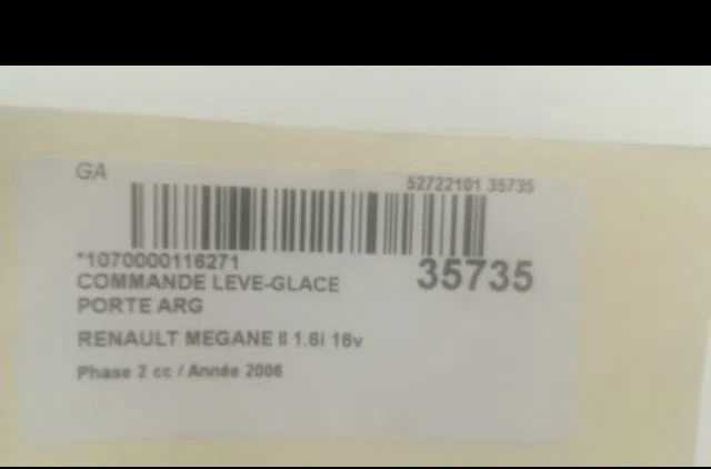 Commande leve-glace porte arrière gauche Renault MEGANE II A trois volumes (LM0-1_) 1.6 16v (lm1r, lm0c) (2006) occasion