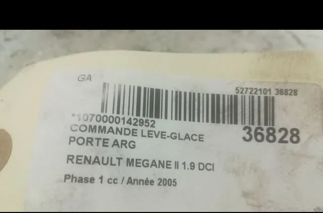 Commande leve-glace porte arrière gauche Renault MEGANE II (BM0-1_, CM0-1_) 1.9 dci (bm0g, cm0g) (2002-2008) 5 portes oc