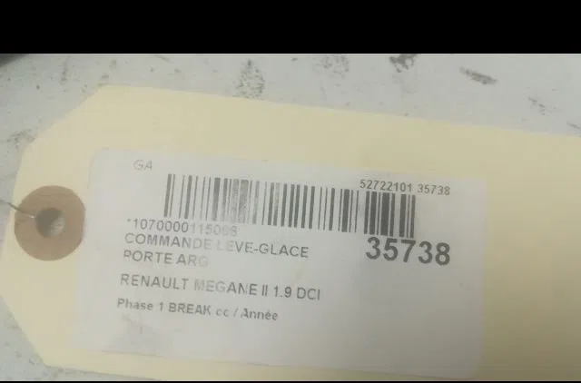 Commande leve-glace porte arrière gauche Renault MEGANE II Break (KM0-1_) 1.9 dci (kmrg, km1g, km0g, km2c) (2003-2009) o