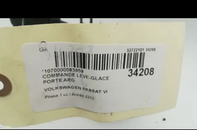 Commande leve-glace porte arrière gauche Volkswagen PASSAT B7 Variant (365) 2.0 tdi (2010-2014) occasion