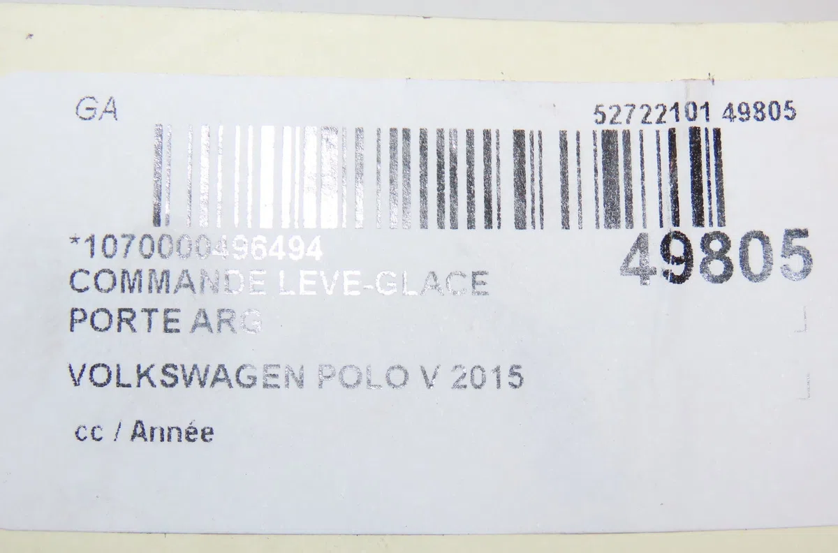 Commande leve-glace porte arrière gauche Volkswagen POLO V (6R1, 6C1) 1.0 (2014) occasion