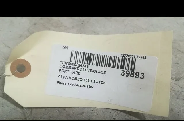 Commande lève-glace porte avant droite Alfa romeo 159 Sportwagon (939_) 1.9 jtdm 16v (939bxc1b, 939bxc12) (2006-2011) oc