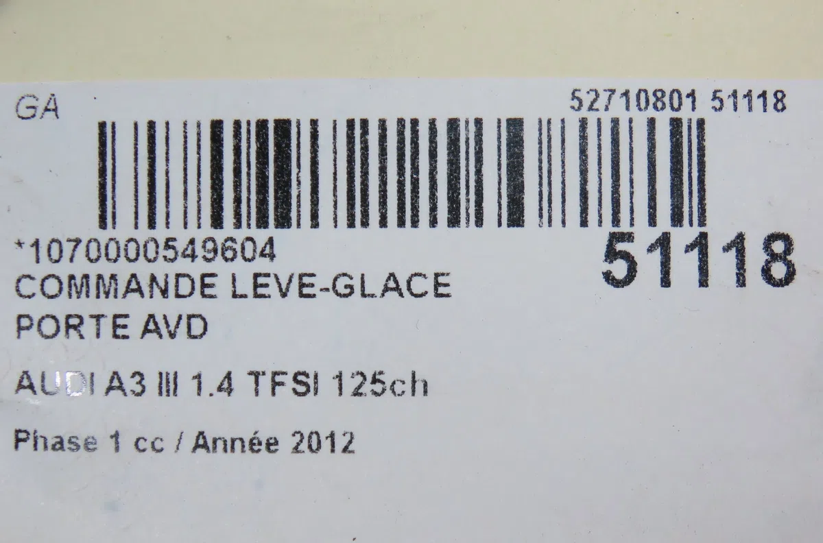 Commande lève-glace porte avant droite Audi A3 (8V1, 8VK) 1.4 tfsi (2012-2014) occasion