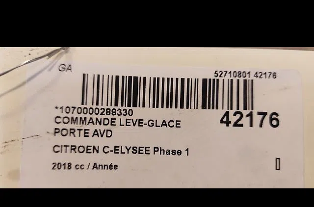 Commande lève-glace porte avant droite Citroen C-ELYSEE (DD_) 1.2 vti 82 (2014) occasion