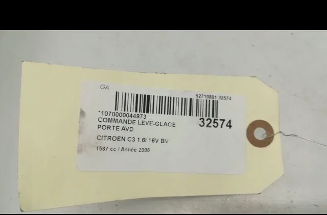 Commande lève-glace porte avant droite Citroen C3 I (FC_, FN_) 1.6 16v (2002-2010) 5 portes occasion