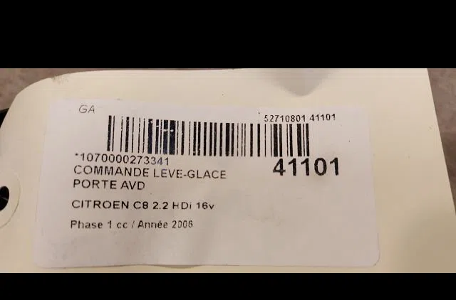 Commande lève-glace porte avant droite Citroen C8 (EA_, EB_) 2.2 hdi (2002) occasion