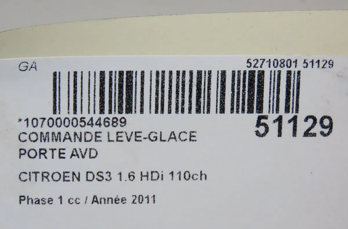 Commande lève-glace porte avant droite Citroen DS3 (SA_) 1.6 hdi 110 (2009-2015) occasion