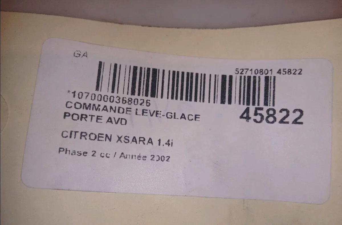 Commande lève-glace porte avant droite Citroen XSARA (N1) 1.4 i (1997-2005) occasion
