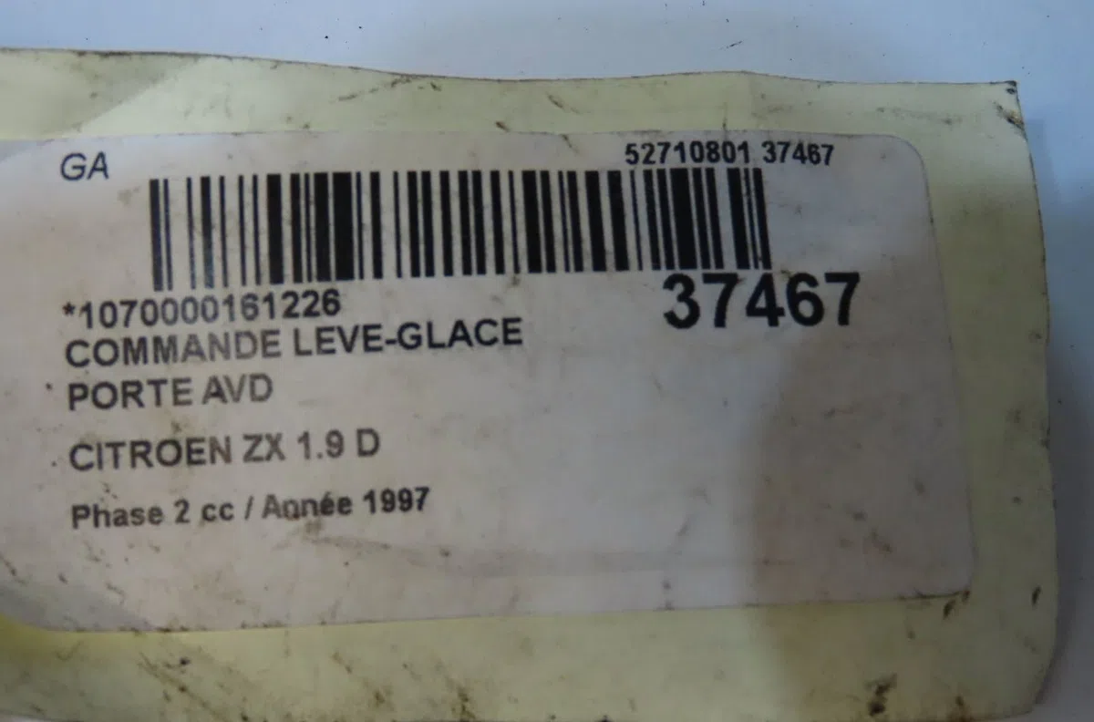 Commande lève-glace porte avant droite Citroen ZX (N2) 1.9 d (1993-1997) occasion