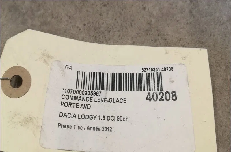 Commande lève-glace porte avant droite Dacia LODGY (JS_) 1.5 dci (2012) occasion
