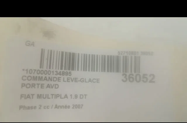 Commande lève-glace porte avant droite Fiat MULTIPLA (186_) 1.9 jtd (186axe1a) (2002-2010) occasion