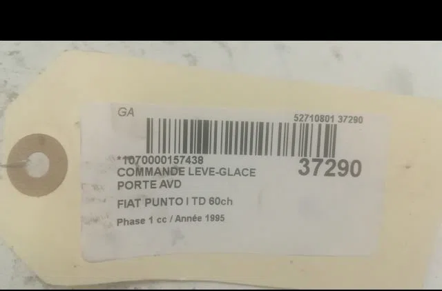 Commande lève-glace porte avant droite Fiat PUNTO (176_) 1.7 td (1994-1999) occasion