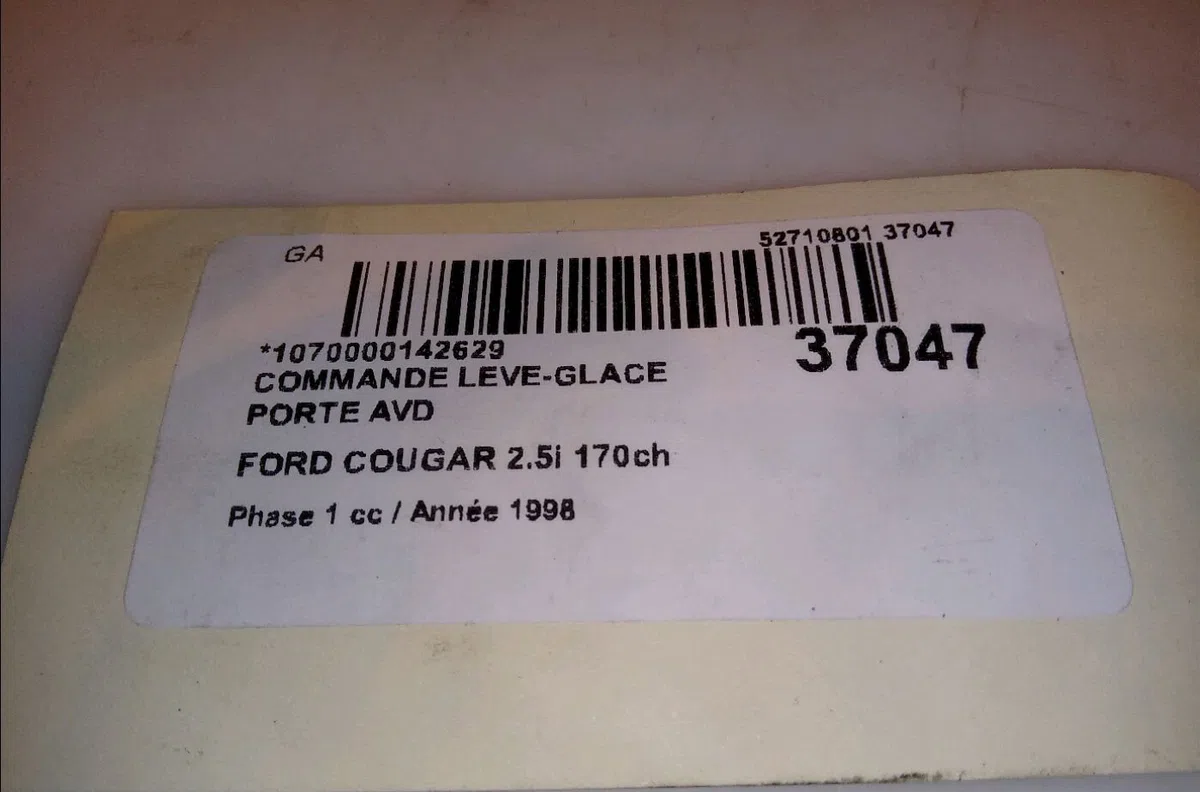 Commande lève-glace porte avant droite Ford COUGAR (EC_) 2.5 v6 24v (1998-2001) occasion