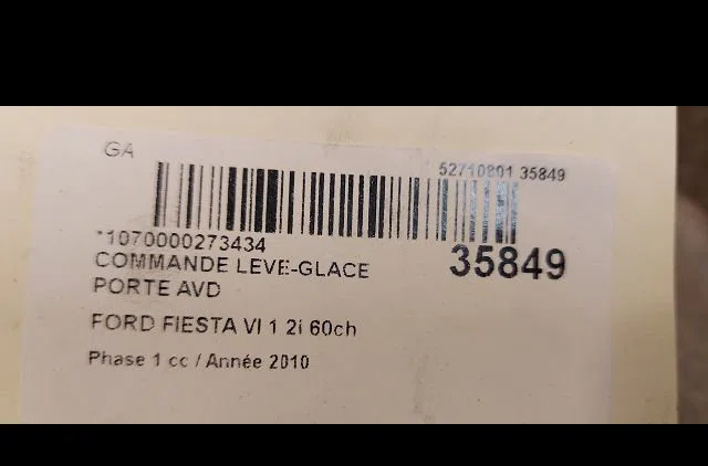 Commande lève-glace porte avant droite FORD FIESTA VI 2010 occasion