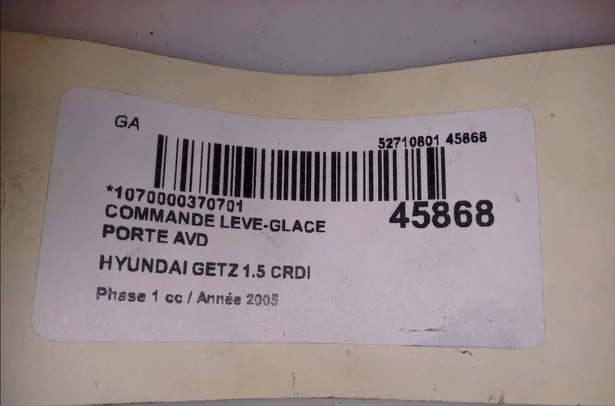 Commande lève-glace porte avant droite Hyundai GETZ (TB) 1.5 crdi (2003-2005) 5 portes occasion