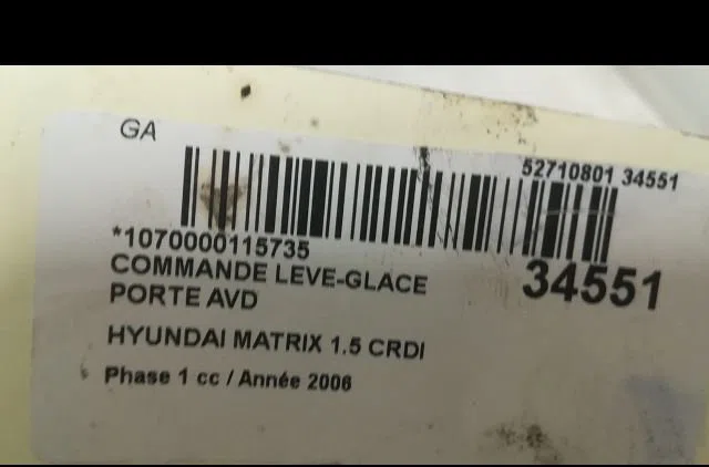 Commande lève-glace porte avant droite Hyundai MATRIX (FC) 1.5 crdi vgt (2005-2010) occasion