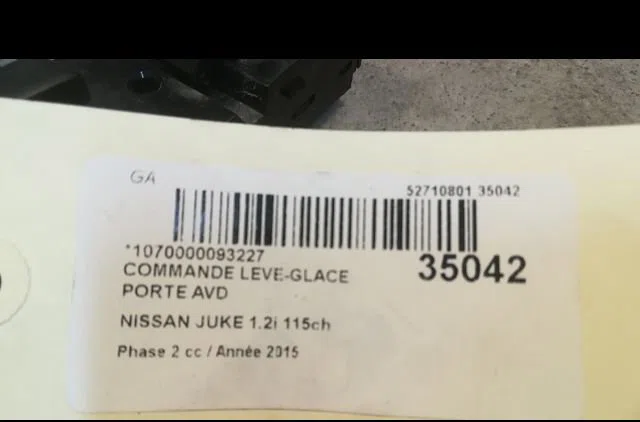 Commande lève-glace porte avant droite Nissan JUKE (F15) 1.2 dig-t (2014) occasion