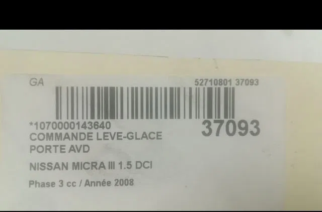Commande lève-glace porte avant droite NISSAN MICRA III 2008 occasion