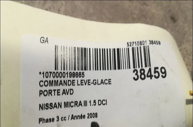 Commande lève-glace porte avant droite Nissan MICRA III (K12) 1.5 dci (2003-2010) occasion