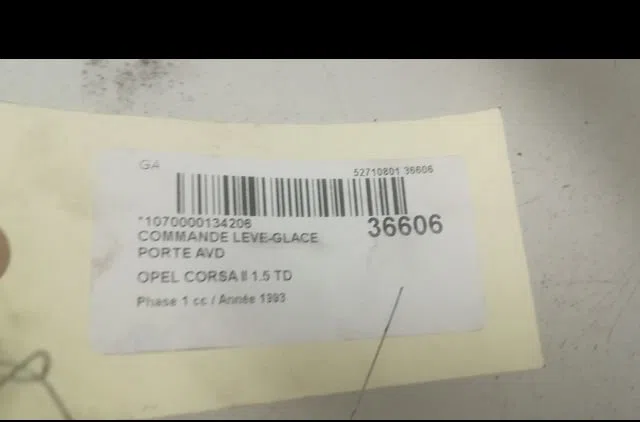 Commande lève-glace porte avant droite Opel CORSA B (S93) 1.5 td (f08, f68, m68) (1993-2000) occasion