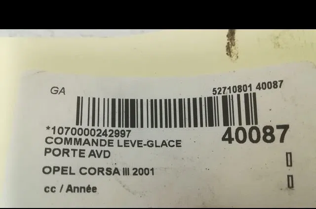 Commande lève-glace porte avant droite Opel CORSA C (X01) 1.2 (f08, f68) (2000-2009) occasion