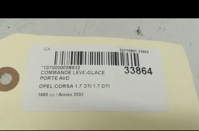 Commande lève-glace porte avant droite Opel CORSA C (X01) 1.7 dti (f08, f68) (2000-2009) 5 portes occasion