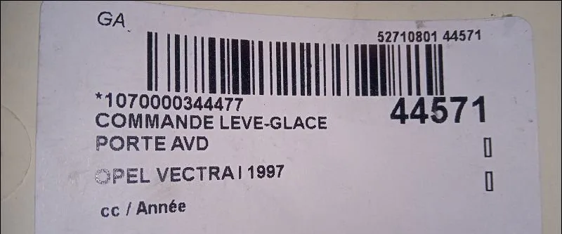 Commande lève-glace porte avant droite Opel VECTRA B 3-5 portes (J96) 2.0 i 16v (f68) (1995-2000) occasion