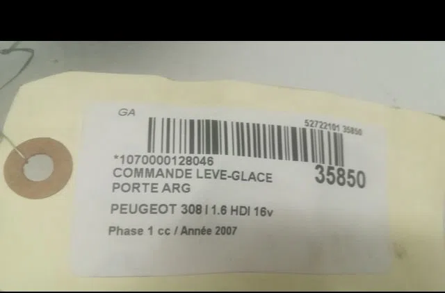 Commande lève-glace porte avant droite Peugeot 206 SW (2E-K) 1.6 16v (2002) occasion