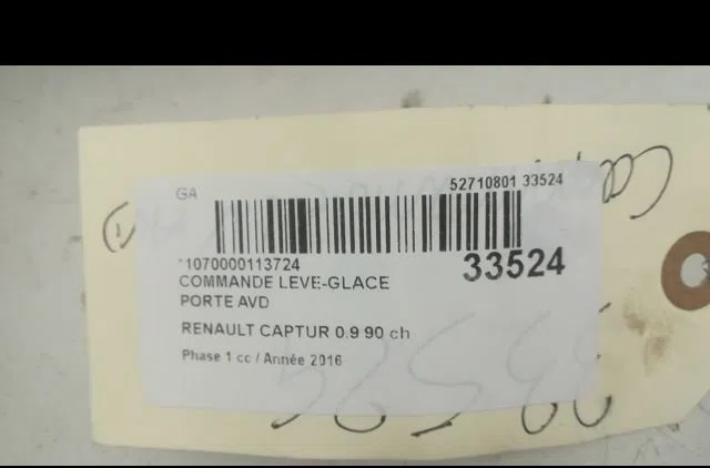 Commande lève-glace porte avant droite Renault CAPTUR I (J5_, H5_) 0.9 tce 90 (2013) 5 portes occasion
