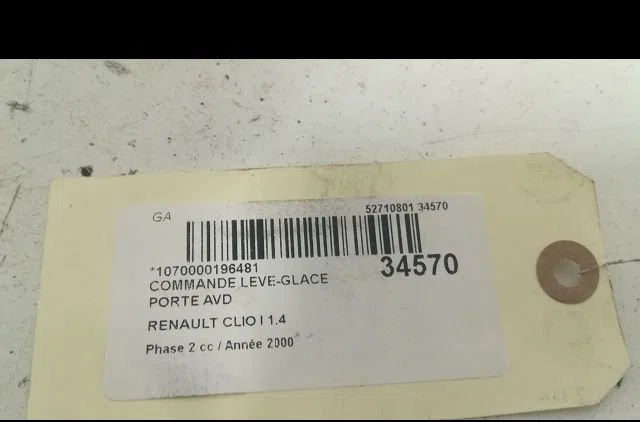 Commande lève-glace porte avant droite Renault CLIO II (BB_, CB_) 1.2 (bb0a, bb0f, bb10, bb1k, bb28, bb2d, bb2h, cb0a,..