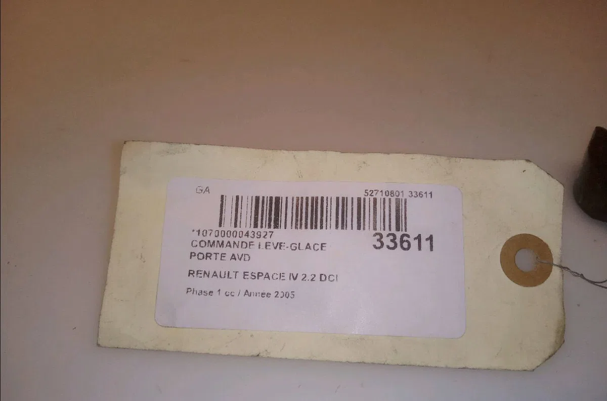 Commande lève-glace porte avant droite Renault ESPACE IV (JK0-1_) 2.2 dci (jk0h) (2002-2006) occasion