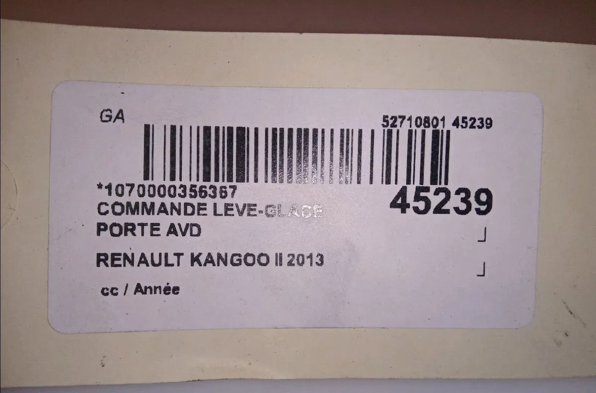 Commande lève-glace porte avant droite Renault KANGOO Express (FW0-1_) 1.5 dci 110 (fw06, fw12) (2013) occasion