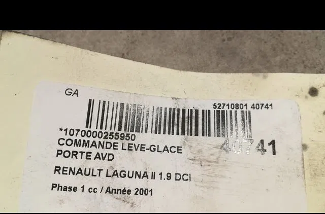 Commande lève-glace porte avant droite Renault LAGUNA II (BG0-1_) 1.9 dci (2001-2007) occasion