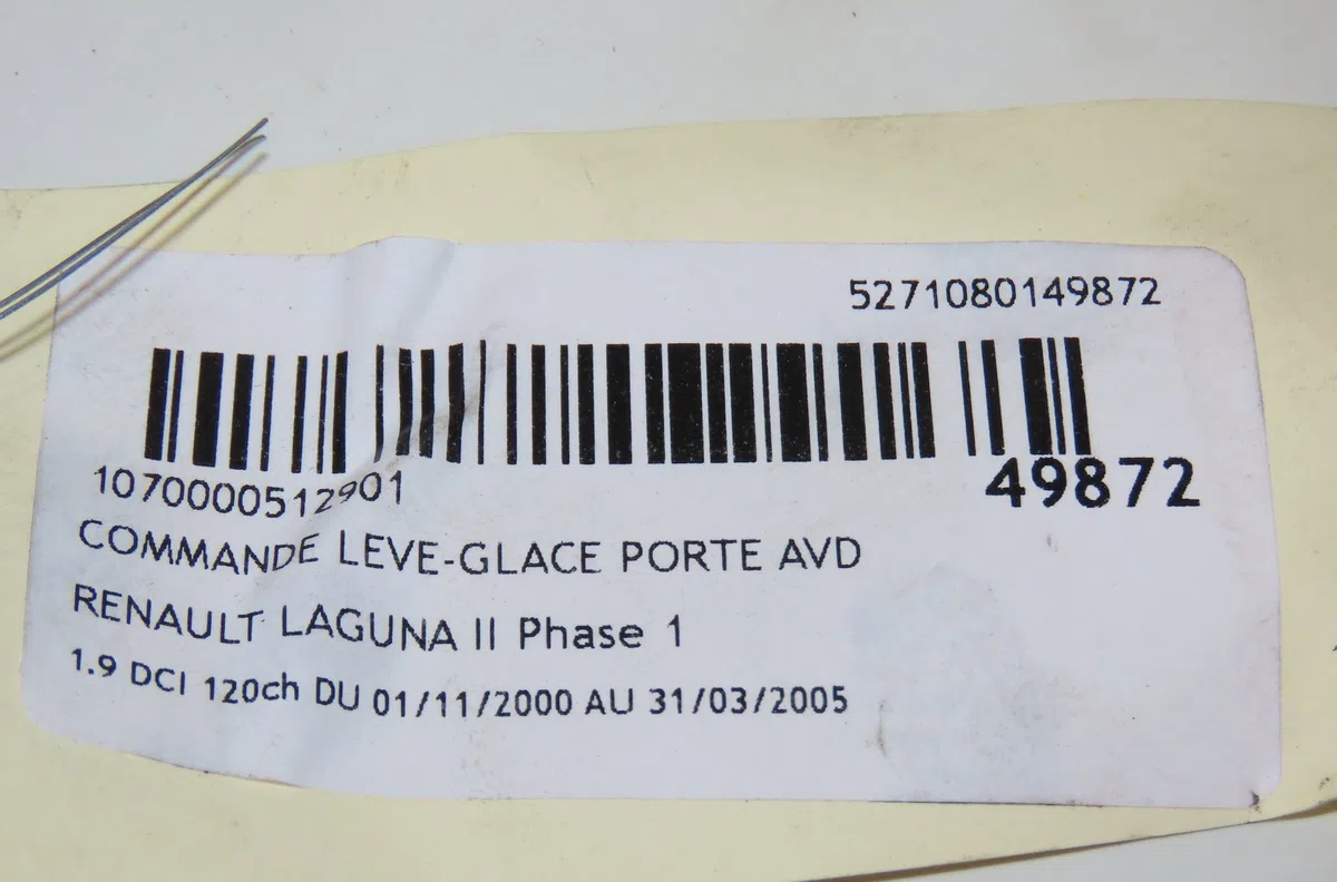 Commande lève-glace porte avant droite Renault LAGUNA II (BG0-1_) 1.9 dci (bg08, bg0g) (2001-2007) occasion