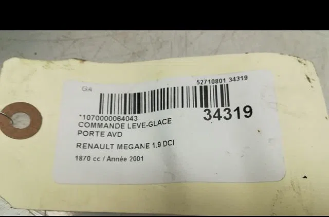 Commande lève-glace porte avant droite Renault MEGANE I (BA0-1_) 1.9 dci (ba05, ba1f) (2001-2003) occasion