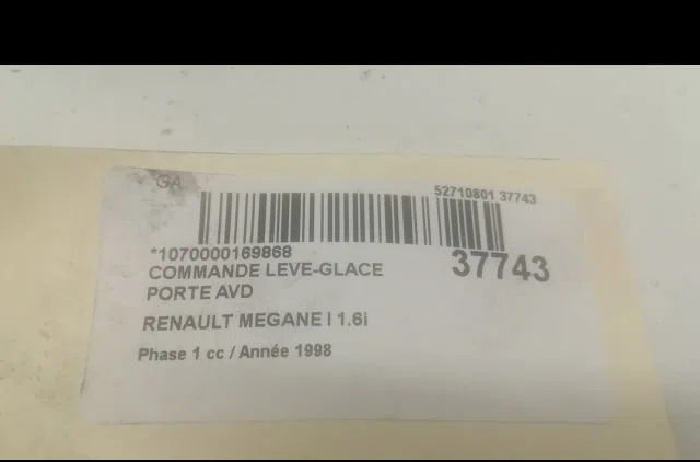 Commande lève-glace porte avant droite Renault MEGANE I Classic (LA0-1_) 1.6 e (la0f, la0s) (1996-1999) occasion