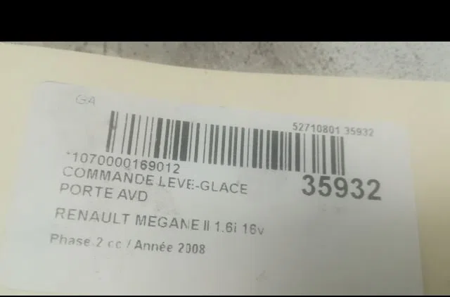 Commande lève-glace porte avant droite RENAULT MEGANE II 2008 occasion