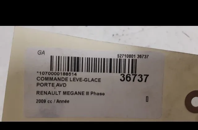 Commande lève-glace porte avant droite Renault MEGANE III Grandtour (KZ0-1) 1.5 dci (kz1m, kz1w, kz0r) (2009) occasion