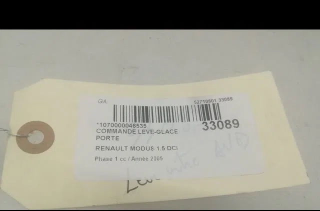 Commande lève-glace porte avant droite Renault MODUS - GRAND MODUS (F-JP0_) 1.5 dci (fp0e, jp0e) (2004) occasion
