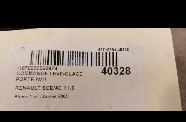 Commande lève-glace porte avant droite Renault SCÉNIC II (JM0-1_) 1.6 16v (jm1r) (2005-2008) occasion