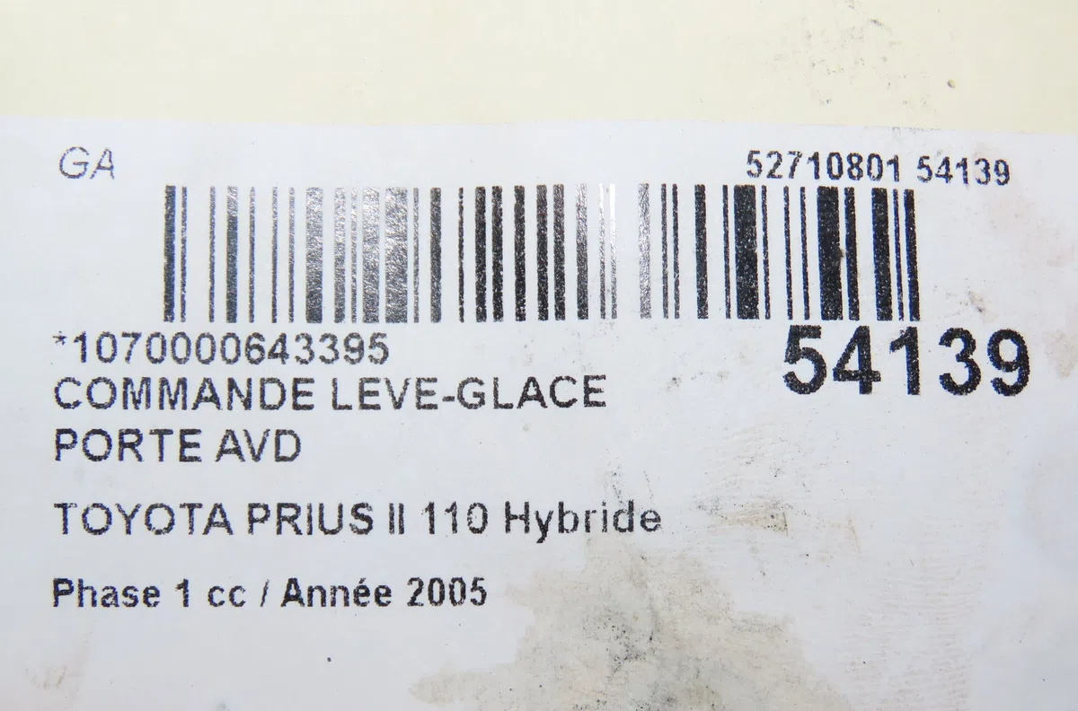 Commande lève-glace porte avant droite Toyota PRIUS Liftback (_W2_) 1.5 hybrid (nhw2_) (2003-2009) occasion