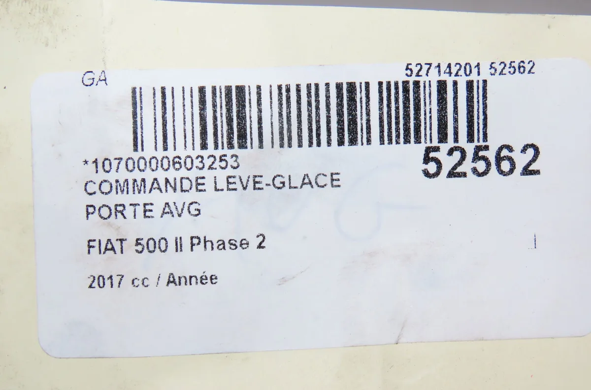 Commande lève-glace porte avant gauche Abarth 500 - 595 - 695 1.4 (312.axz11) (2016) occasion
