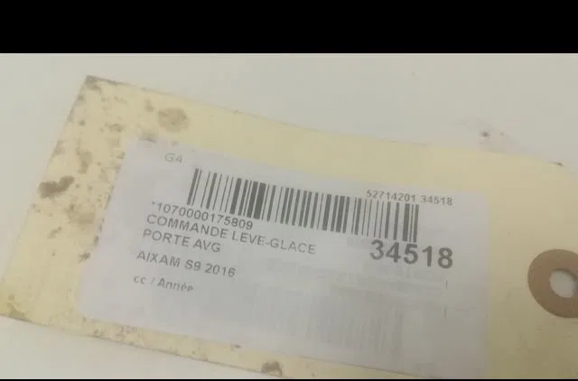 Commande lève-glace porte avant gauche AIXAM S9 2016 occasion