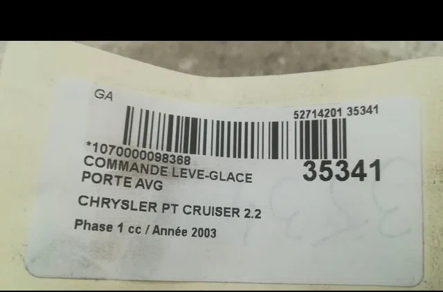 Commande lève-glace porte avant gauche CHRYSLER PT CRUISER 2003 occasion