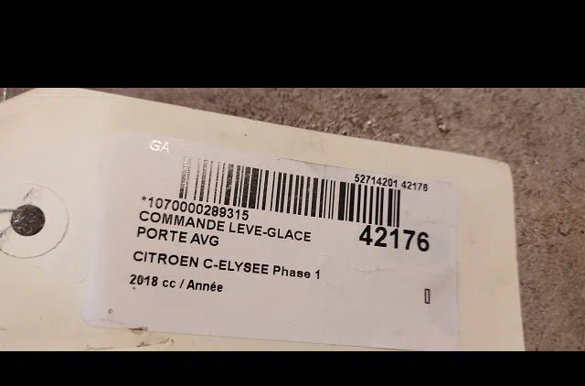 Commande lève-glace porte avant gauche Citroen C-ELYSEE (DD_) 1.2 vti 82 (2014) occasion