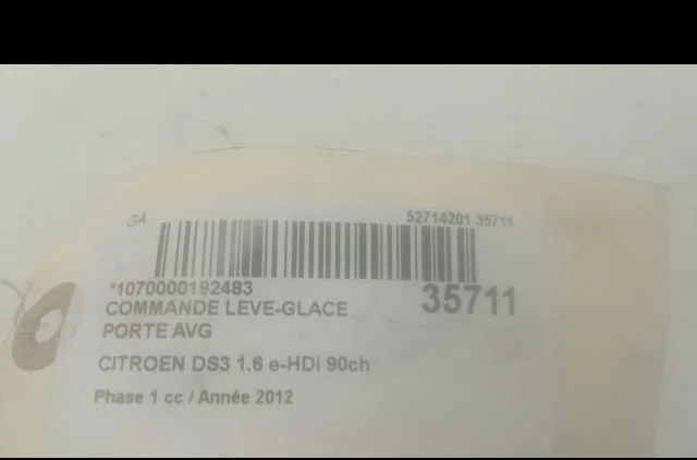 Commande lève-glace porte avant gauche CITROEN DS3 2012 occasion