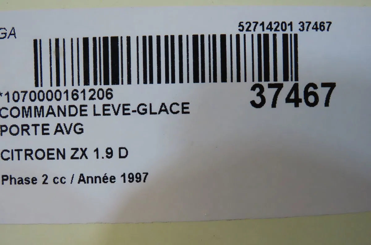 Commande lève-glace porte avant gauche Citroen ZX (N2) 1.9 d (1993-1997) occasion